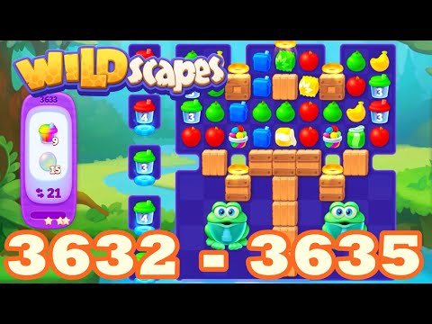 Wildscapes Level 3632 - 3635 HD Gameplay Walkthrough 3 match puzzle | android | 3633 | 3634 | IOS