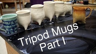 Frost porcelain Soft slab Tripod Mugs Part 1 Pottery 1