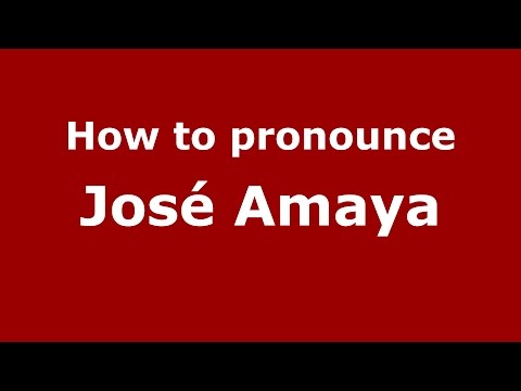 How to pronounce José Amaya (Colombian Spanish/Colombia)  - PronounceNames.com