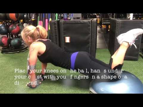Diamond Pushups on a Bosu Ball