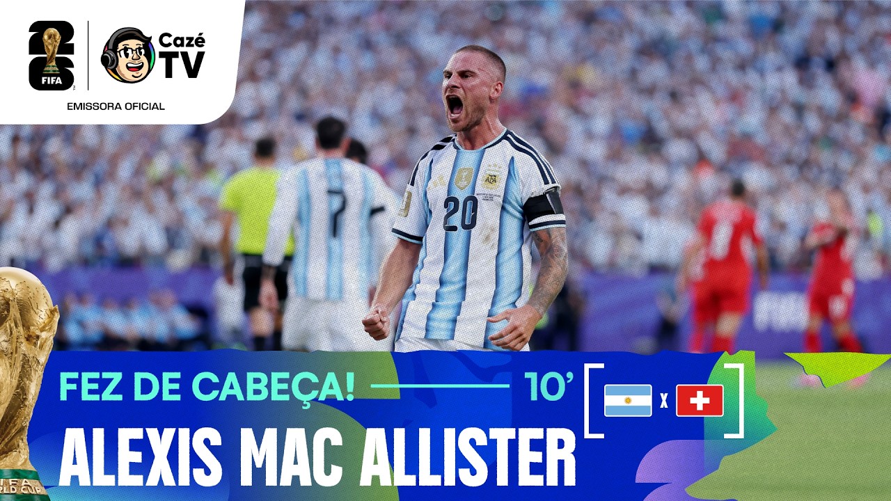 GOOOOL DA ARGENTINA! O BAIXINHO MAC ALLISTER SOBE DE CABEÇA NO ESCANTEIO E ABRE O PLACAR!