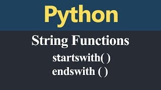startswith and endswith String Functions in Python (Hindi)