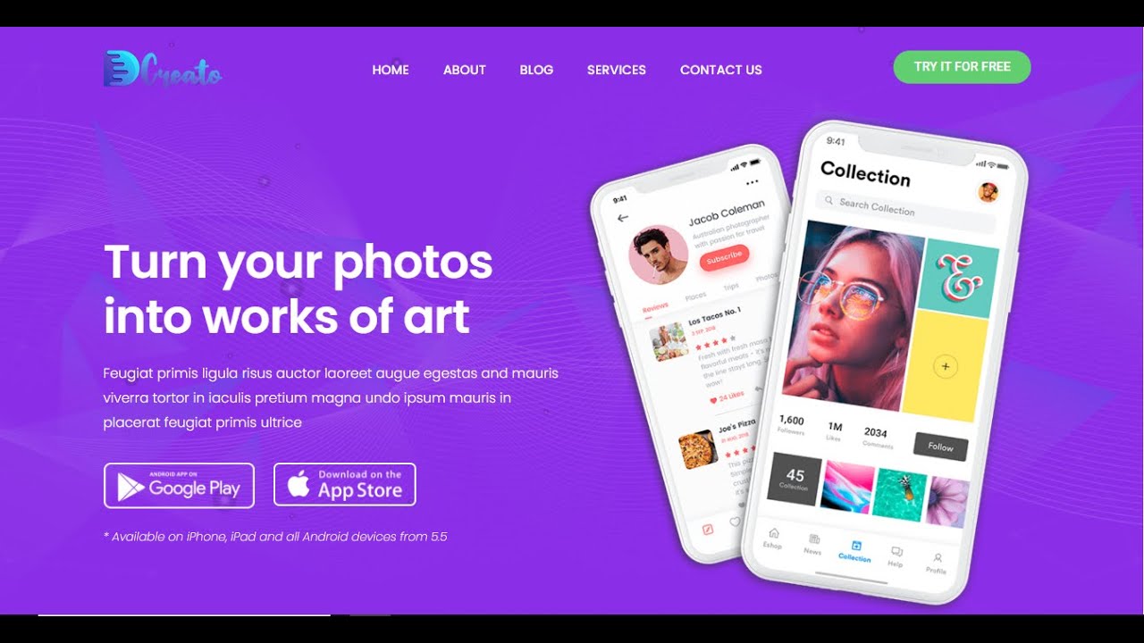 Mobile app Landing Page using Elementor Pro | WordPress Elementor Tutorial #15 DCreato Academy