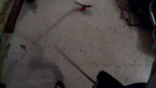 indoor street hocky test with pov 1 helmet camera