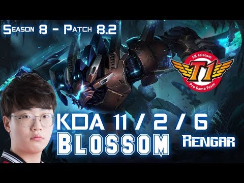 SKT T1 Blossom RENGAR vs SKT T1 Blank KHA'ZIX Jungle - Patch 8.2 KR Ranked