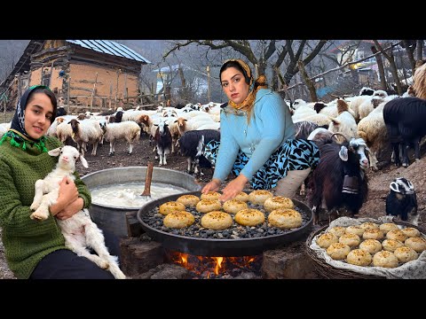 Rainy Day in a Nomadic Village:Cooking Over Fire, Shepherding in the Highlands & Cozy Persian Life 