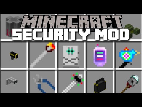 Minecraft SECURITY MOD / FIGHT OFF EVIL ZOMBIE MOBS WITH HIGH SECURITY WEAPONS!! Minecraft