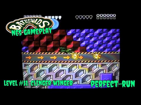 Battletoads NES Gameplay | Level #11: Clinger Winger (Perfect Run)