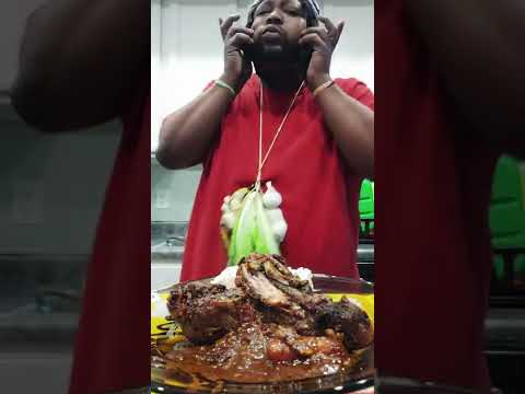 Guy takes off hair after eating chicken wings