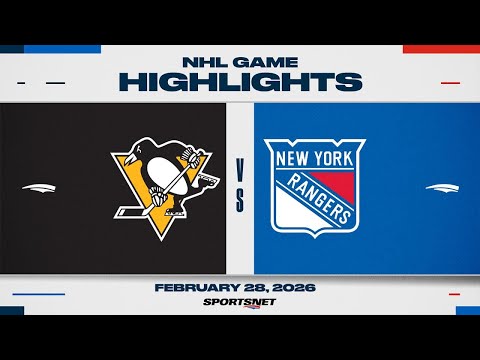 NHL Highlights | Penguins vs. Rangers - February 28, 2026