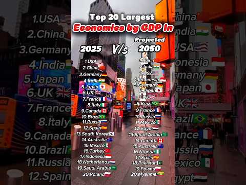 Top 20 Largest Economies by GDP in 2025 VS 2050 | #shorts #viralshorts