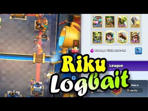 Riku Pro Japanese DOMINATES LOG BAIT Gameplays - Clash Royale