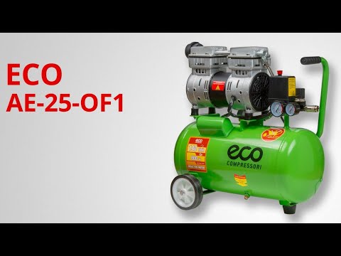 фото компрессор воздушный поршневой eco (эко) ae-25-of1 безмасляный. 140 л/мин, 8 атм, коаксиальный, реси 0