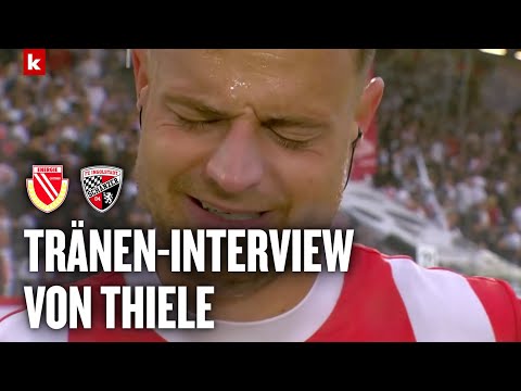 Video Thumbnail: Im Interview kommen Thiele die Tränen: "Es tut unglaublich weh" | Cottbus - Ingolstadt 1:4