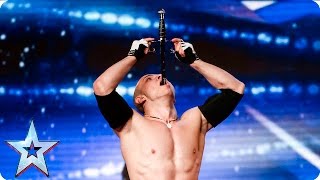 Alex Magala brings sword swallowing act to BGT sta