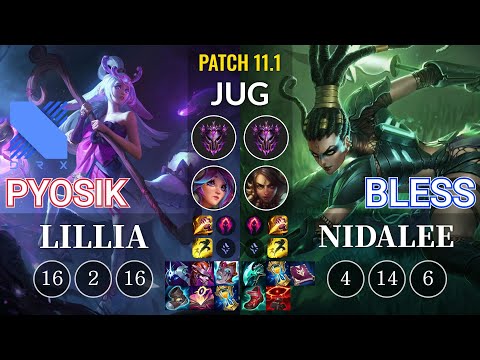 DRX Pyosik Lillia vs Bless Nidalee Jungle - KR Patch 11.1