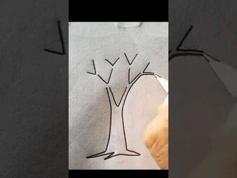 HOW TO DRAW TREE IN EASY WAY (STEP BY STEP) ✍ #shorts #status #art #stepbystep #drawing #easy #tree
