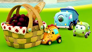 Piquenique com os carrinhos Mocas! Desenhos animados em português. Desenho animado infantil