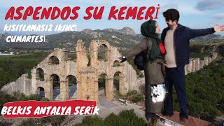ASPENDOS SU KEMERİ SERİK ANTALYA , BELKIS KÖYÜ ANTİK SU KEMERİ , GEZİ VLOGU , DJİ MAVİC MİNİ DRONE