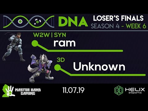 DNA S4:W6 - W2W | SYN | ram (Snake) Vs. 3D | Unknown (Sheik, Wolf) - L Finals