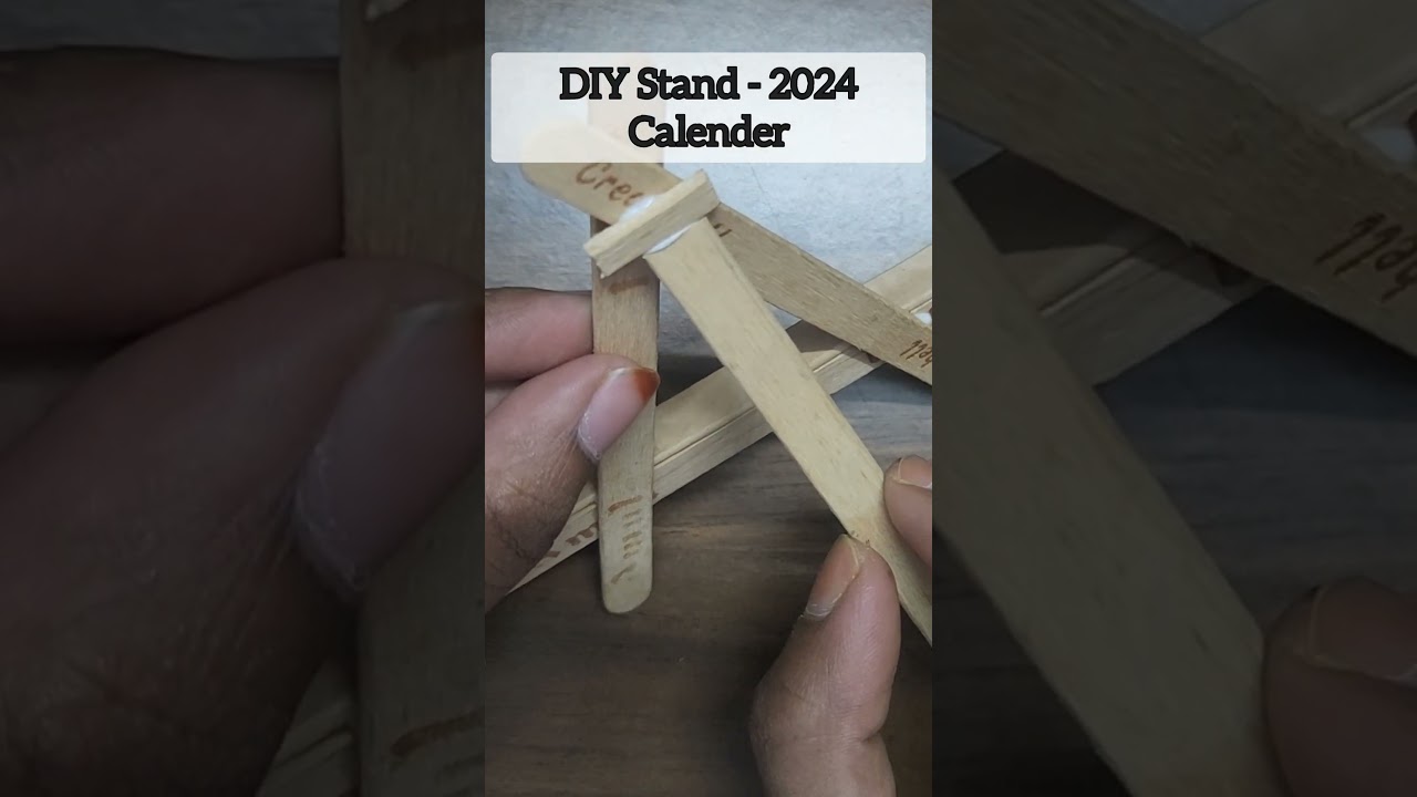 simple DIY 2024 Calender stand with ice-cream sticks #craft #diy #2024 #calendar #bestoutofwaste