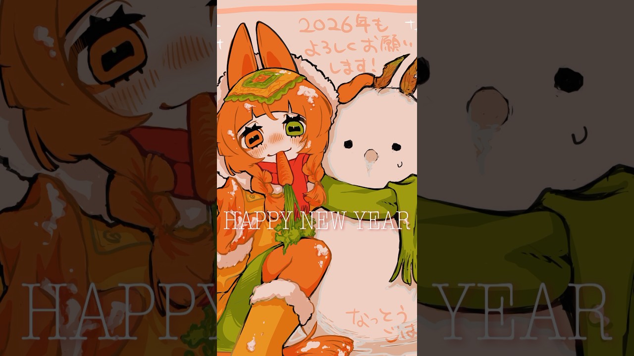 【🎉HAPPY NEW YEAR🎉】#30秒で見終わるイラストメイキング #イラスト #イラストメイキング #art #illustration  #original #newyear #2026