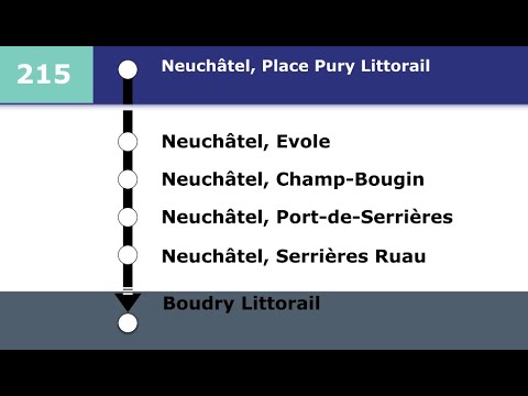 TransN Ansagen » 215 Neuchâtel, Place Pury Littorail — Boudry Littorail (2022) | SLBahnen