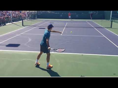 Federer warm up slow motion forehand