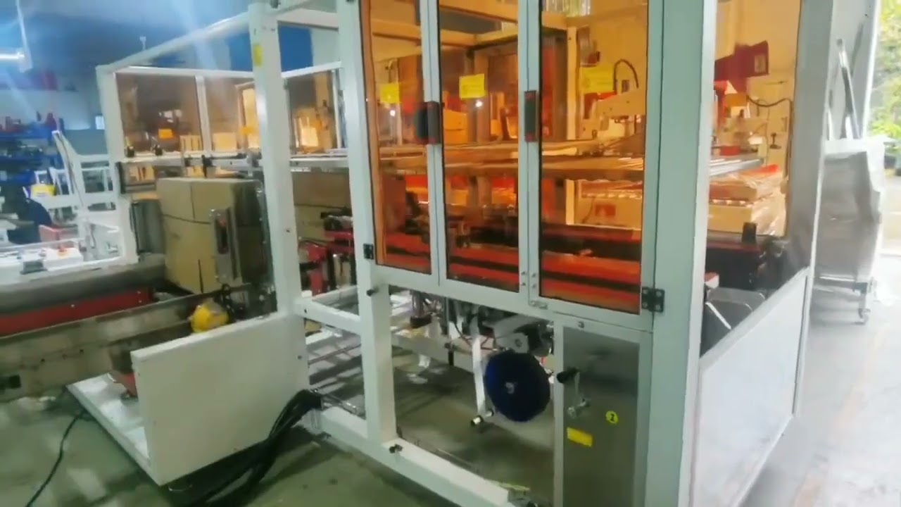 High-speed e-commerce case erector auto flap folding carton sealer combined line Canada 25 cases per minute