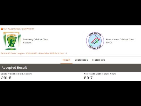 DCC VS NEW HAVEN CC SCTCA T40