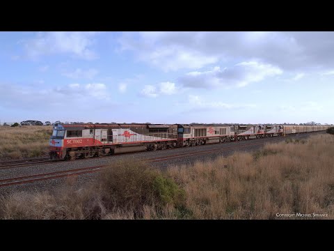 5PM9 SCT Mixed Freight Train With Four Diesel Locomotives (21/5/2023) - PoathTV Australian Railways