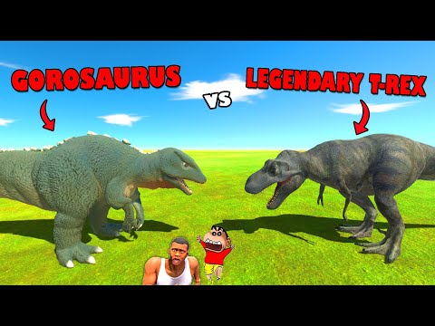 LEGENDARY T-REX vs GOROSAURUS in Animal Revolt Battle Simulator with SHINCHAN CHOP New Dino Series