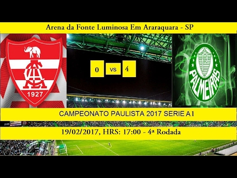 CAMPEONATO PAULISTA 2017 SERIE A1 LINENSE 0 X 4 PALMEIRAS