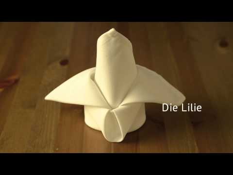 Servietten falten - Lilie und Tulpe