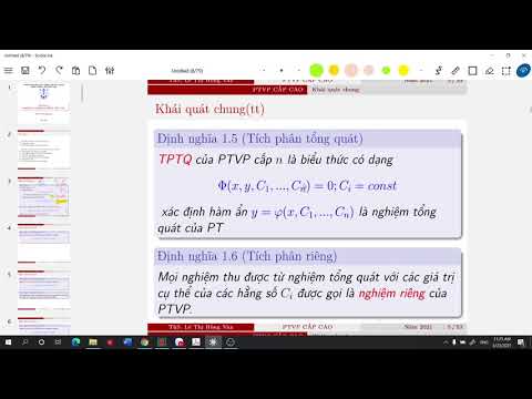 Phương trình vi phân. PTVP cấp cao- khái niệm chung