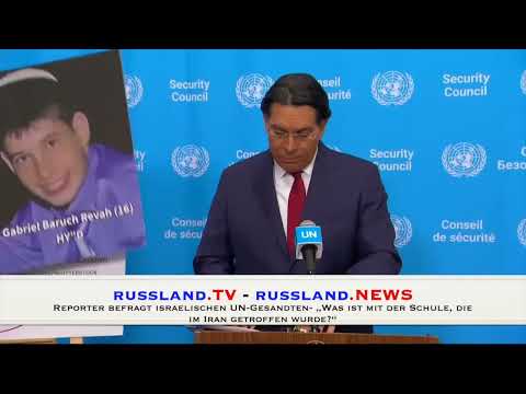 Reporter befragt israelischen UN Gesandten  „Was ist mit der Schule, die im Iran getroffen wurde?“