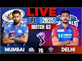LIVE MI Vs DC IPL Live Match IPL 2025 Live Match Today Mumbai Vs Delhi Live IPL Score
