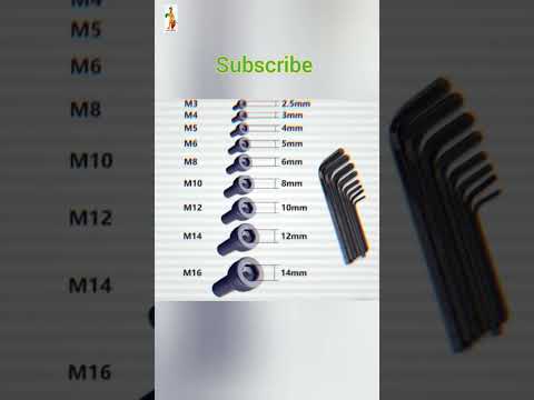 allen key and sizes to screw or bolt