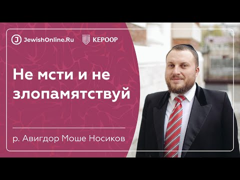Не мсти и не злопамятствуй | Алаха (еврейский закон) | рав Авигдор Носиков