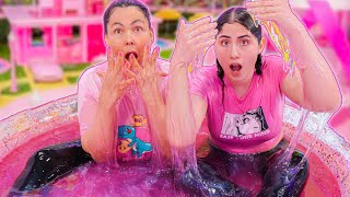 MAKING A POOL of barbie Slime!