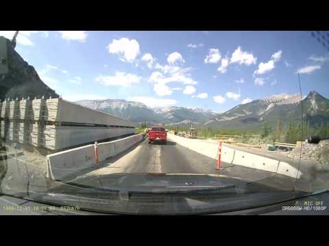 Driving through Jasper National Park.