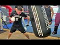 GEORGE KAMBOSOS JR. WRECKS HEAVY BAG! LOOKING LIKE A BEAST IN WORKOUT FOR TEOFIMO LOPEZ
