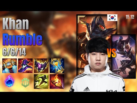 Khan Top Rumble vs Quinn lol KR solo rank Full Game 15.12 | 칸 럼블 vs 퀸