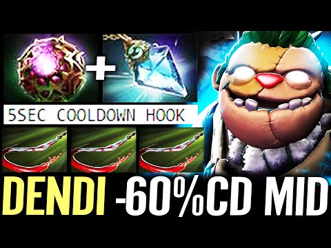🔥 -60% CD DENDI Pudge MID — 5sec CD HOOK Octarine + Prism + Talent Tree IMBA Spam Dota 2 Pro