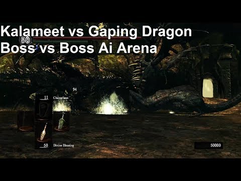 Dark Souls 1 Kalameet vs Gaping Dragon - Boss vs Boss Ai Vs Ai Battle