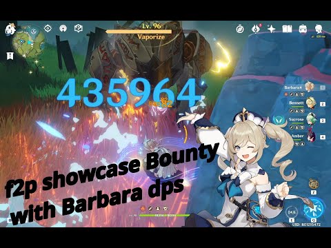F2p Showcase Bounty With Barbara dps - Genshin impact - #shorts