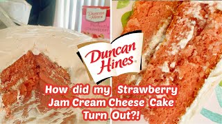 🍰MOST DELICIOUS, MOIST STRAWBERRY JAM CAKE WITH CREAM CHEESE FROSTING! BEST CAKE BOX HACK EVER!