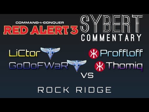 LiCtor[A] GoDoFWaR[A] vs Proffloff[E] Thomiq[E] - Rock Ridge - Red Alert 3