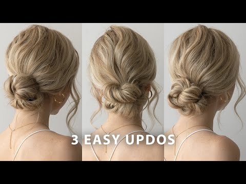 3 EASY LOW BUN UPDOS ❤️ Perfect for bridal, wedding,...