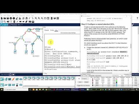 5.2.7 Packet Tracer   Configure and Modify Standard IPv4 ACLs